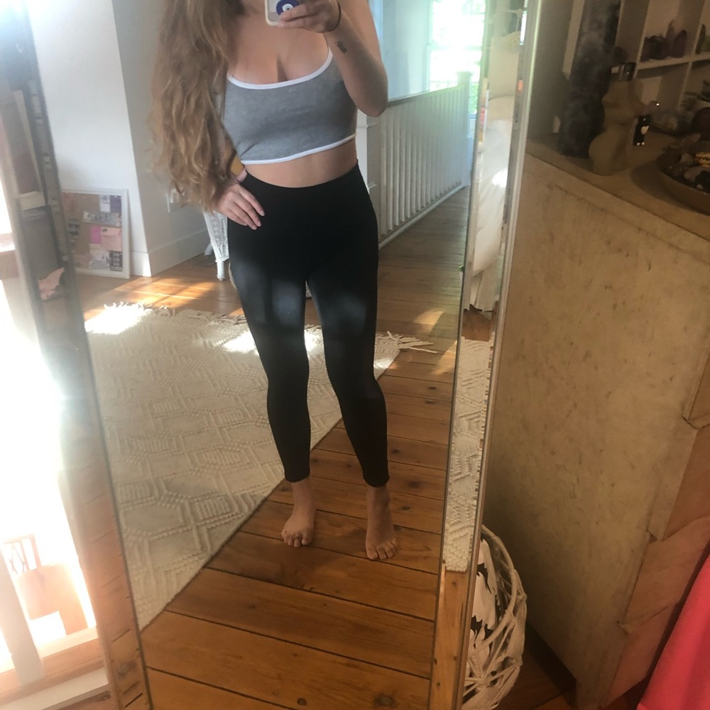 Grey halter style crop top